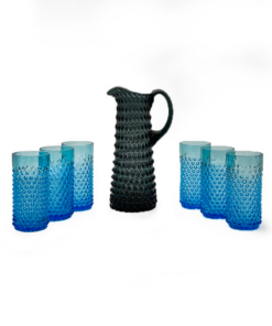 Nápojový set Hobnail - Ananás - 1+6 - dym - akvamarín