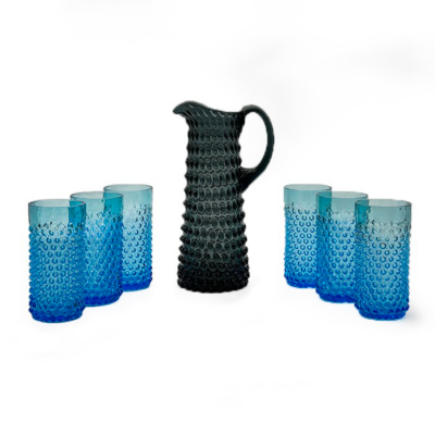 Nápojový set Hobnail - Ananás - 1+6 - dym - akvamarín