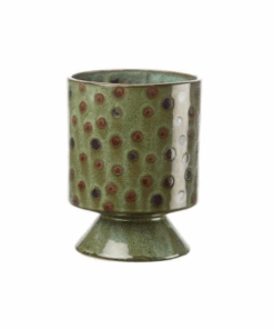 Vysoká zelená kameninová váza Stoneware 14x19 cm
