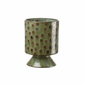 Vysoká zelená kameninová váza Stoneware 14x19 cm