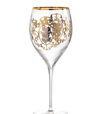 Poháre na červene víno Cristal gold