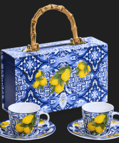 Darčeková krabička Lemon - 2 šálky na kávu s podšálkou 220 ml