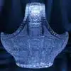 Krištálový brúsený dekoratívny košík 20 cm