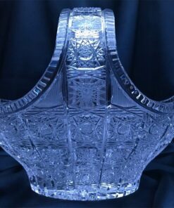 Krištálový brúsený dekoratívny košík 20 cm