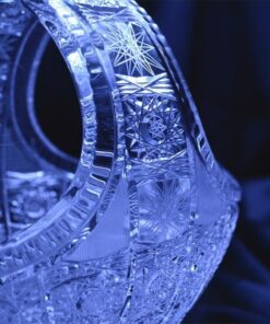 Krištálový brúsený dekoratívny košík 20 cm