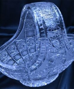 Krištálový brúsený dekoratívny košík 20 cm