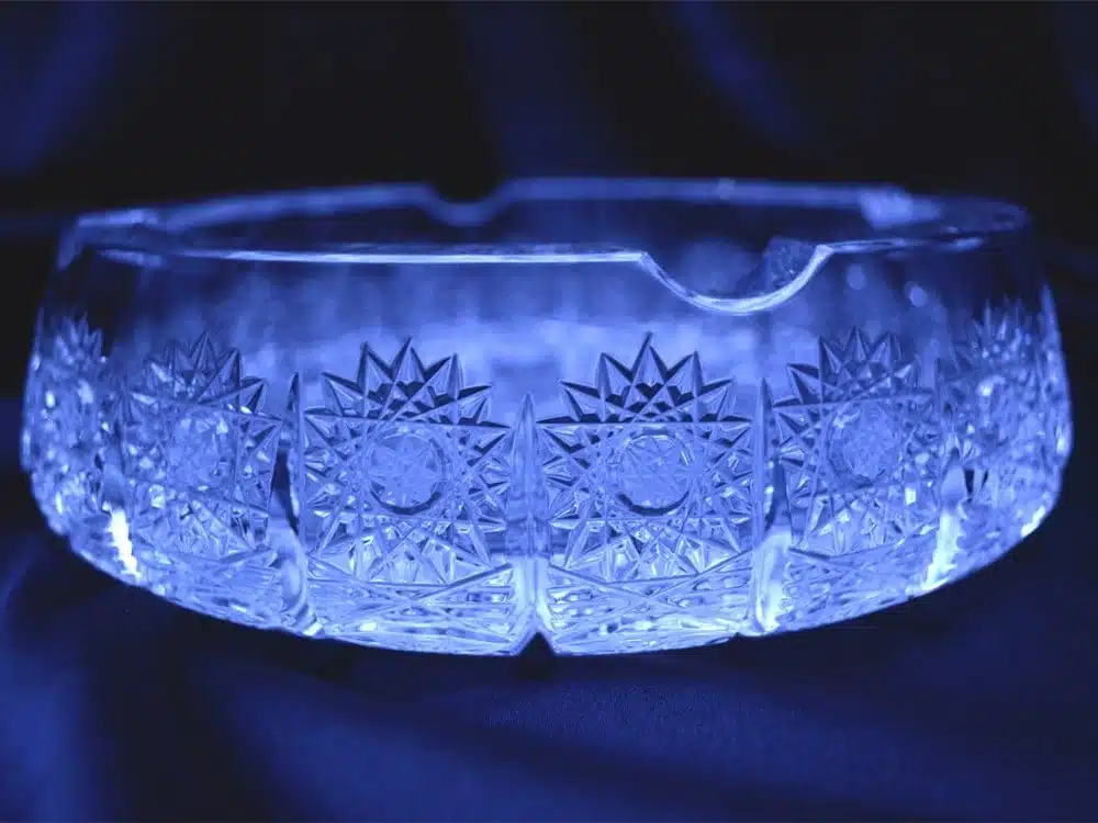 Krištálový brúsený popolník 20 cm