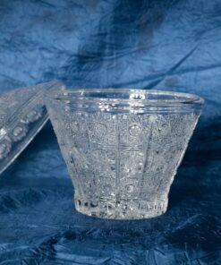 Krištálová brúsená dóza 15 cm s viečkom