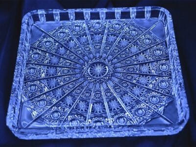 Krištálová brúsená tácka 20 cm