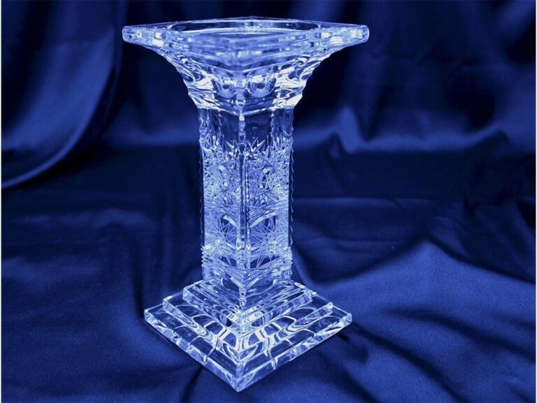 Krištálový brúsený svietnik 18 cm