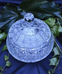 Krištálová brúsená dóza 16 cm s viečkom