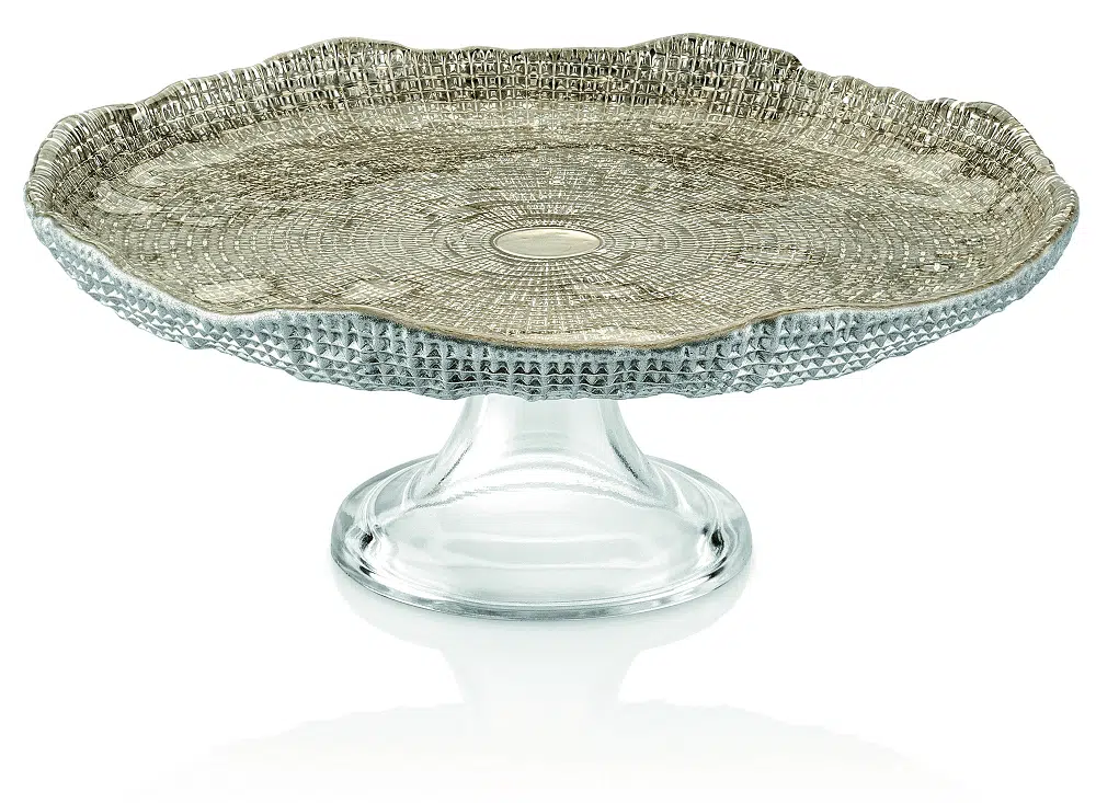 Podnos na tortu DIAMAN bežový D25 cm H11 cm