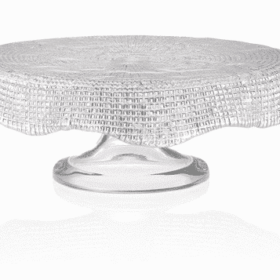 Podnos na tortu DIAMAN číry D26 cm H10,5 cm