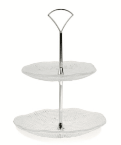 Podnos na zákusky DIAMAN číry D18 cm/D15 cm H24,5 cm