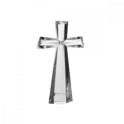 Krištálová náboženská soška kríž 19 cm