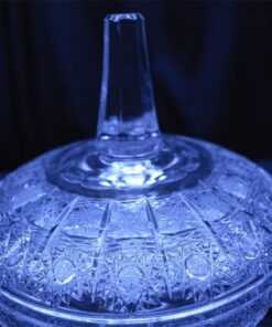 Krištálová brúsená dóza 19,5 cm s viečkom