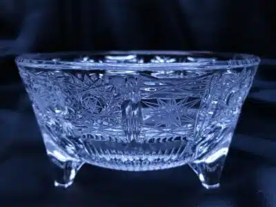 Krištálová brúsená dóza 14 cm s viečkom