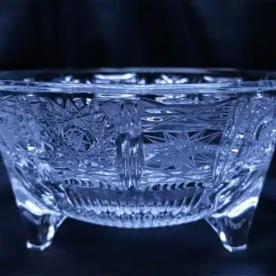 Krištálová brúsená dóza 14 cm s viečkom