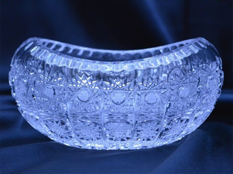 Krištálová brúsená miska gondola 15 cm