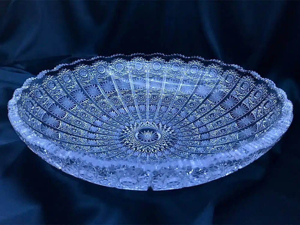 Krištálová brúsená miska 34,5 cm