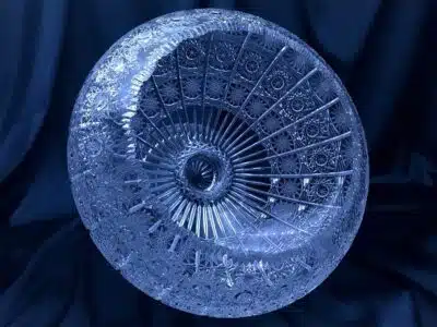Krištálová brúsená miska na podstavci 25 cm