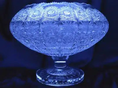 Krištálová brúsená miska na podstavci 25 cm