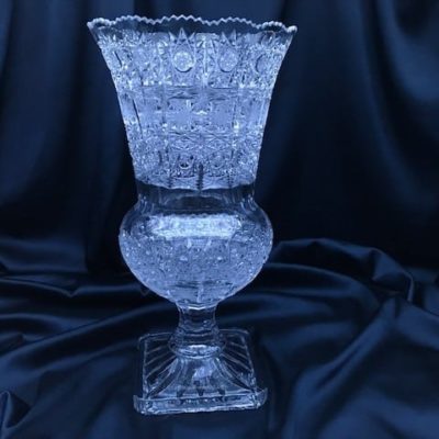 Krištáľová brúsená váza 33,5 cm