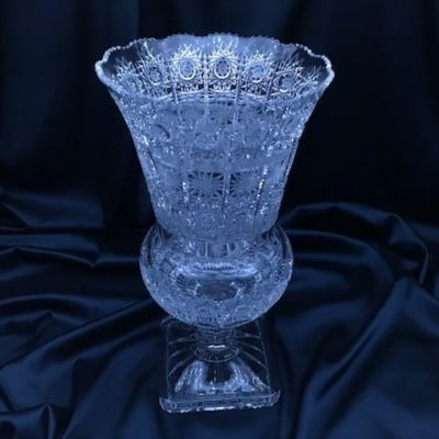 Krištáľová brúsená váza 33,5 cm