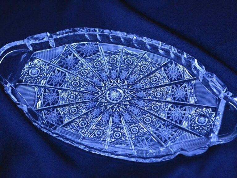 Krištálová brúsená tácka 24,5 cm