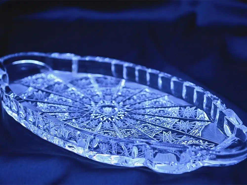 Krištálová brúsená tácka 24,5 cm