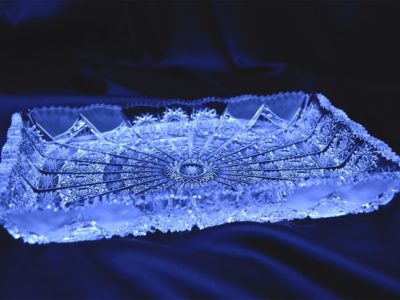 Krištálová brúsená tácka 26 cm