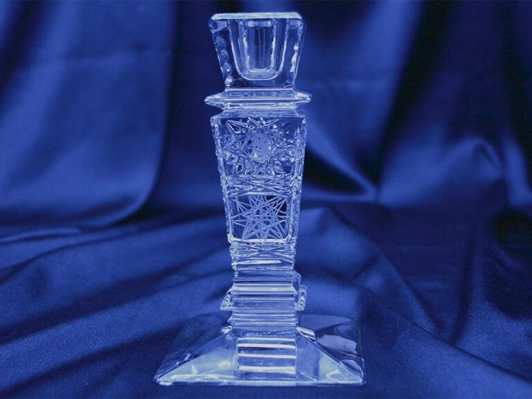 Krištálový brúsený svietnik 13,6 cm
