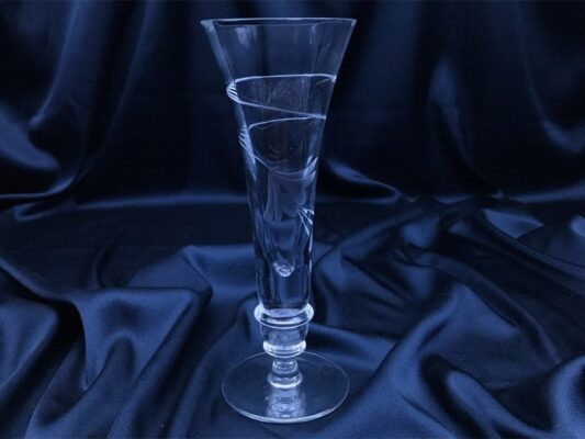 Krištáľová brúsená váza 20 cm