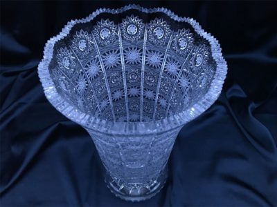 Krištáľová brúsená váza 30 cm