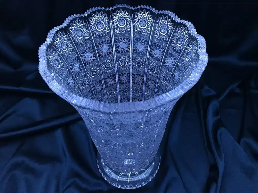 Krištáľová brúsená váza 35 cm