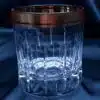 Krištálové brúsené poháre 250 ml set 6 kusov ručná maľba zlatom