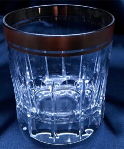 Krištálové brúsené poháre 250 ml set 6 kusov ručná maľba zlatom