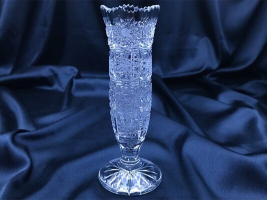 Krištáľová brúsená váza 15 cm