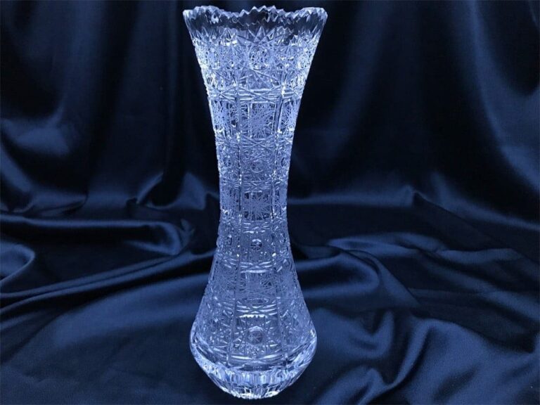 Krištáľová brúsená váza 25 cm