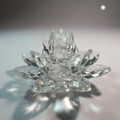Krištálový lotosový kvet číry 15 cm