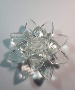 Krištálový brúsený lotosový kvet číry 15 cm