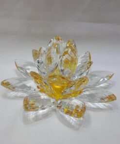 Krištálový lotosový kvet žltý 20 cm