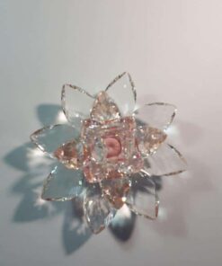 Krištálový brúsený lotosový kvet ružový 11 cm