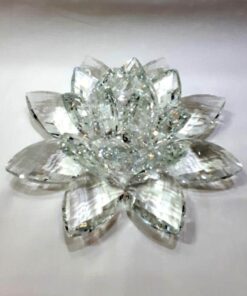 Krištálový brúsený lotosový kvet číry 20 cm