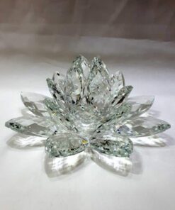 Krištálový brúsený lotosový kvet číry 20 cm