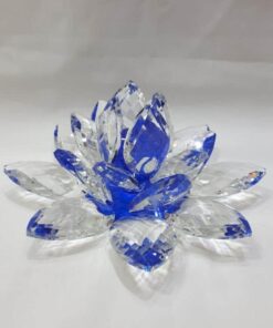 Krištálový lotosový kvet modrý 20 cm