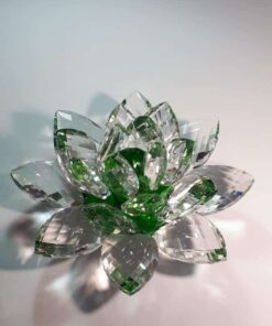 Krištálový lotosový kvet zelený 20 cm