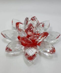 Krištálový lotosový kvet červený 11 cm