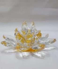 Krištálový lotosový kvet žltý 11 cm