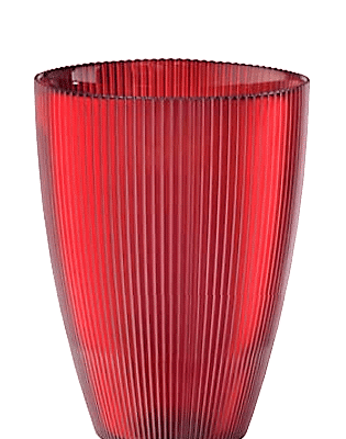 Váza BURA červená s ryhovaním H24 cm